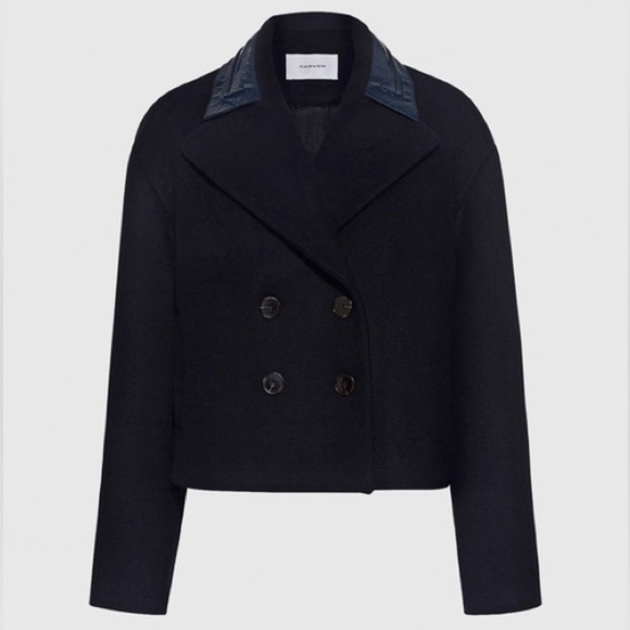 Carven black wool peacoat - FR size 42 (Large) - Picture 3 of 4